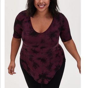 favorite tunic tee - super soft tie dye burgundy